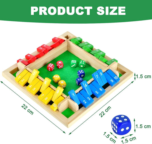 Wooden 4 Players Dice Board Family Game