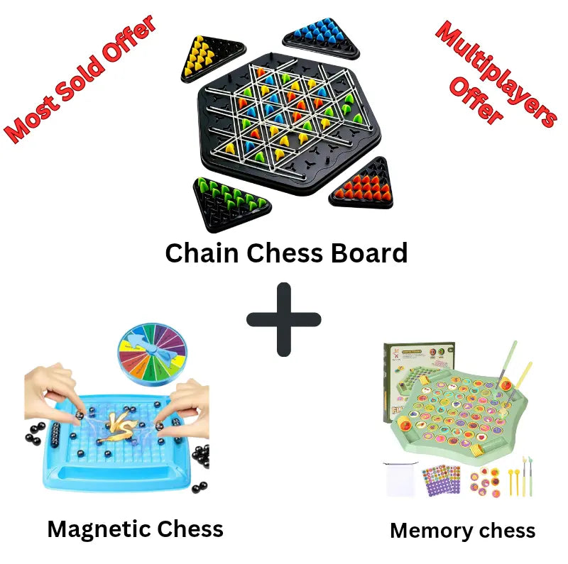 Chain Chess Game, Family Interactive Strategy kids-Adults toy (Large Size)