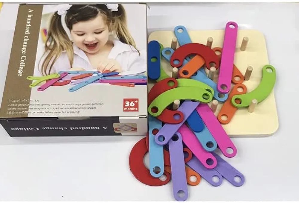 Hundred Change Game - Wooden Letter Number Construction Puzzle