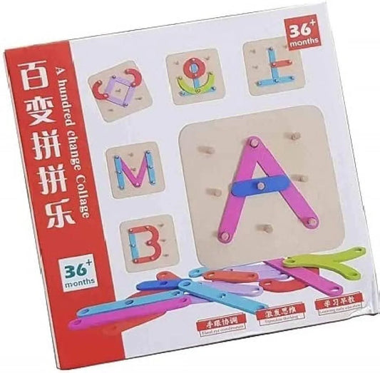 Hundred Change Game - Wooden Letter Number Construction Puzzle