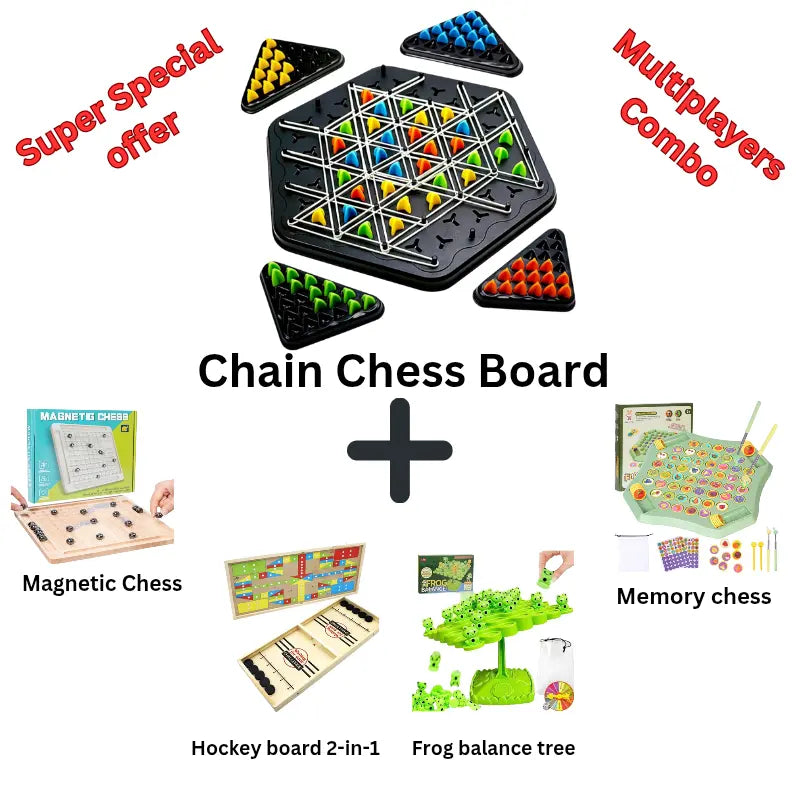Chain Chess Game, Family Interactive Strategy kids-Adults toy (Large Size)