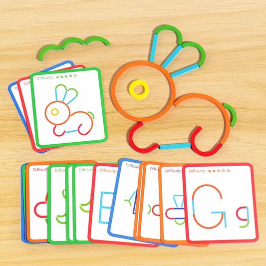 Sticks And Rings Puzzle Wooden Creative (120 PCS)