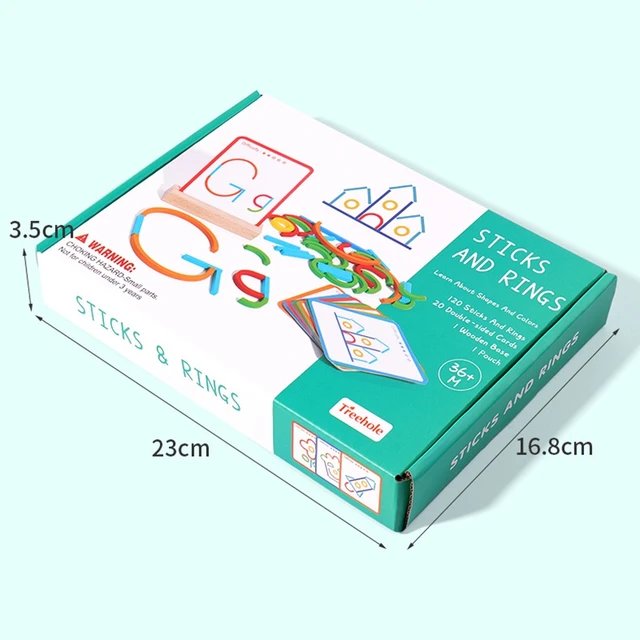 Sticks And Rings Puzzle Wooden Creative (120 PCS)
