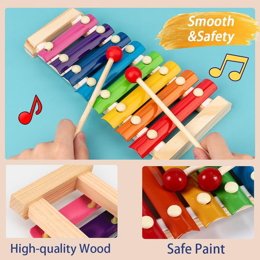 Xylophone for Toddlers, Baby Xylophone with 2 Safe Wooden Mallets