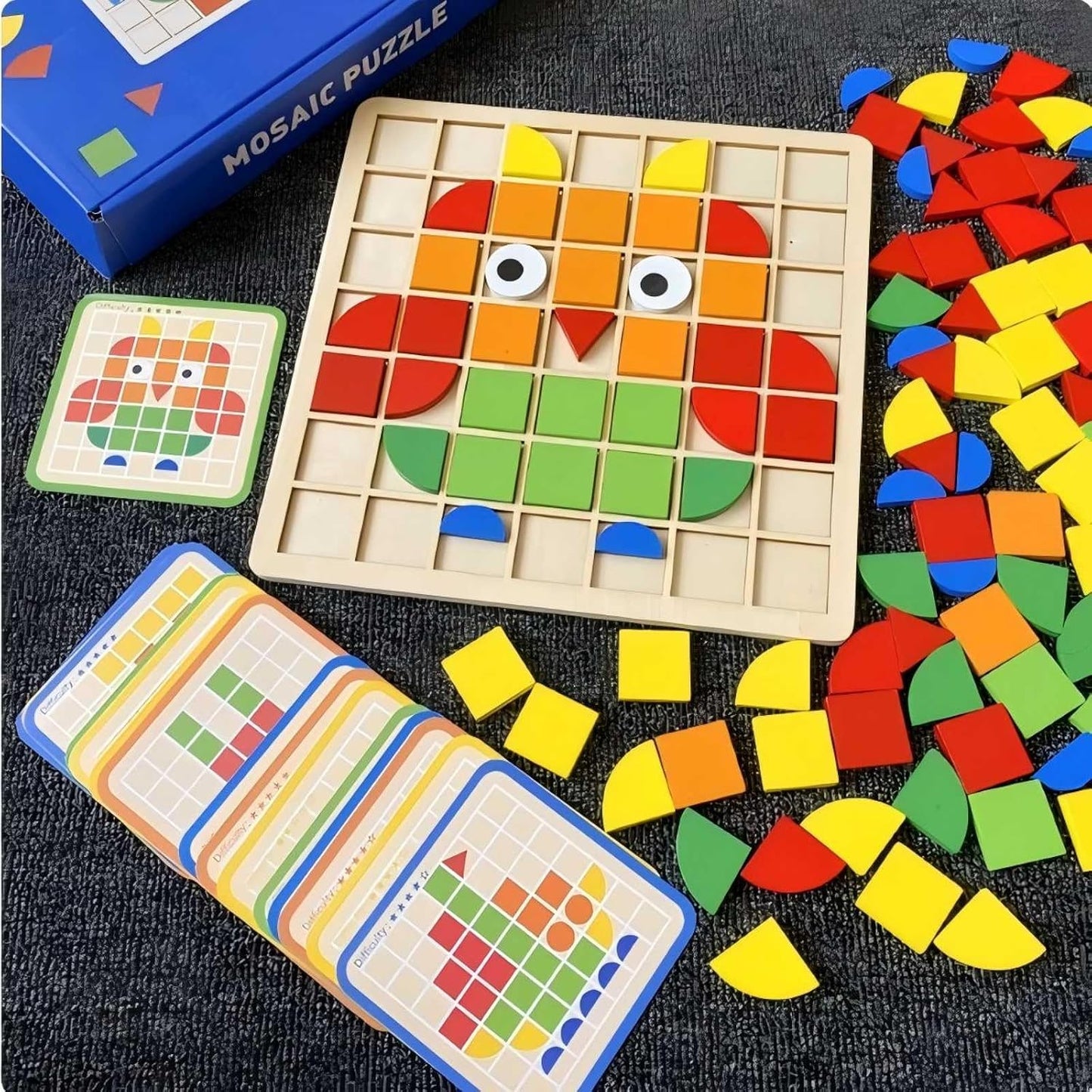 120 Mosaic Pieces Wooden Matching Puzzle