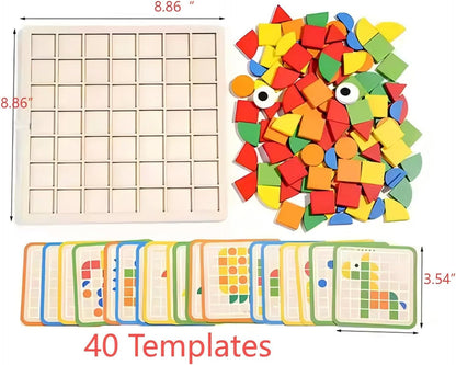 120 Mosaic Pieces Wooden Matching Puzzle
