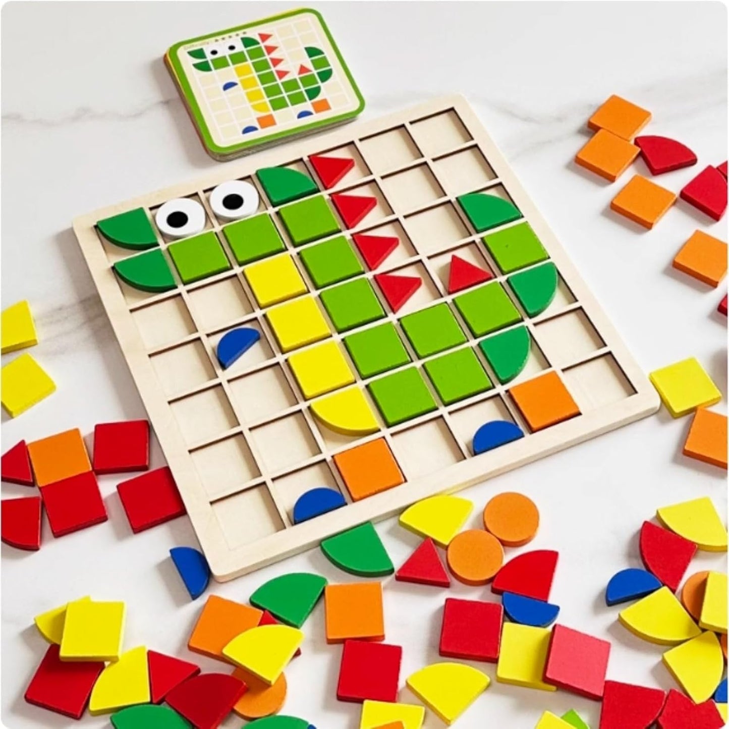 120 Mosaic Pieces Wooden Matching Puzzle