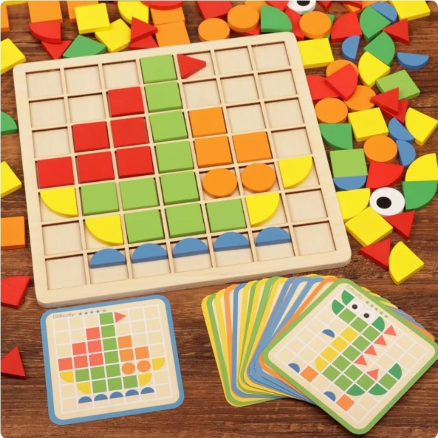 120 Mosaic Pieces Wooden Matching Puzzle
