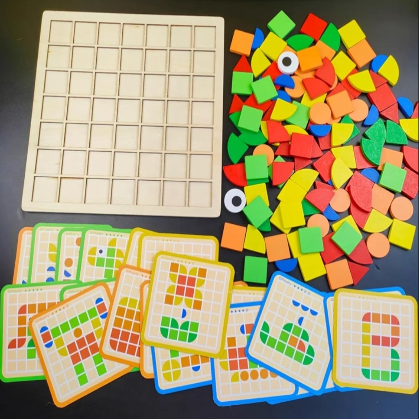 120 Mosaic Pieces Wooden Matching Puzzle
