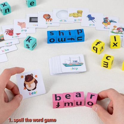 3 in 1 Offer: Memory wood toy, Spell the word(English words) ,Flip card game ,Bell