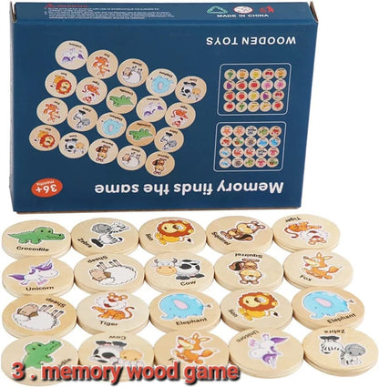 3 in 1 Offer: Memory wood toy, Spell the word(English words) ,Flip card game ,Bell