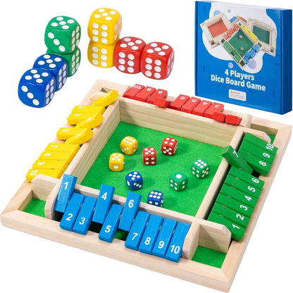 Wooden 4 Players Dice Board Family Game