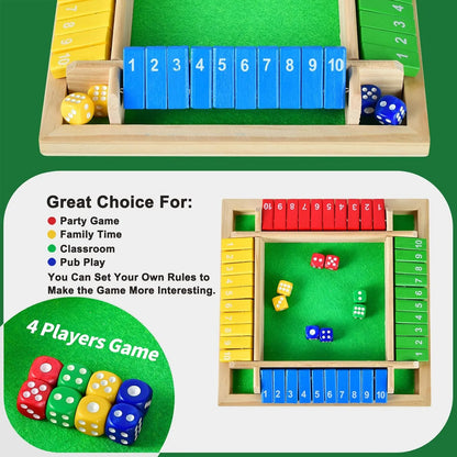 Wooden 4 Players Dice Board Family Game