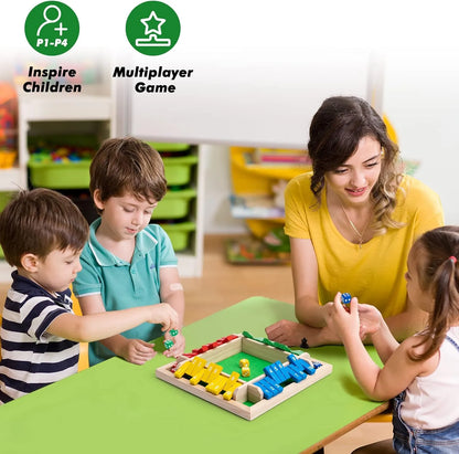 Wooden 4 Players Dice Board Family Game