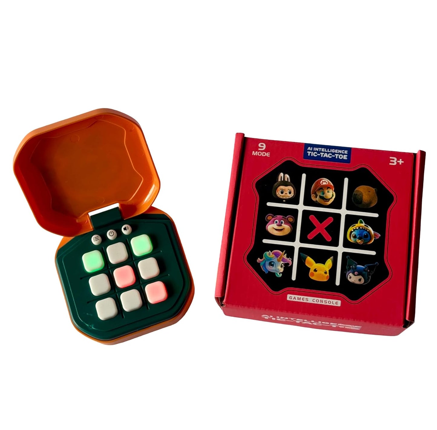 AI Intelligence Tic Tac Toe Electronic Game | Handheld Smart Puzzle 9 Modes