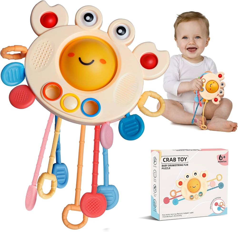 Baby Crab Pull String Montessori Sensory Activity
