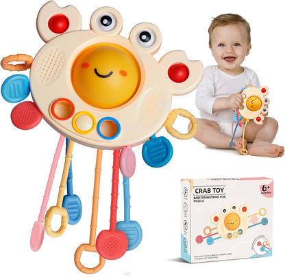 Baby Crab Pull String Montessori Sensory Activity