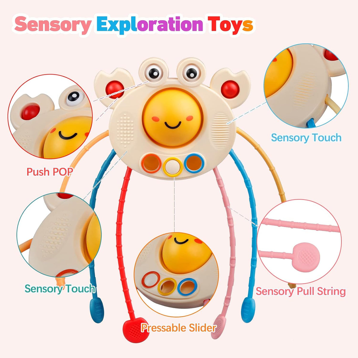 Baby Crab Pull String Montessori Sensory Activity
