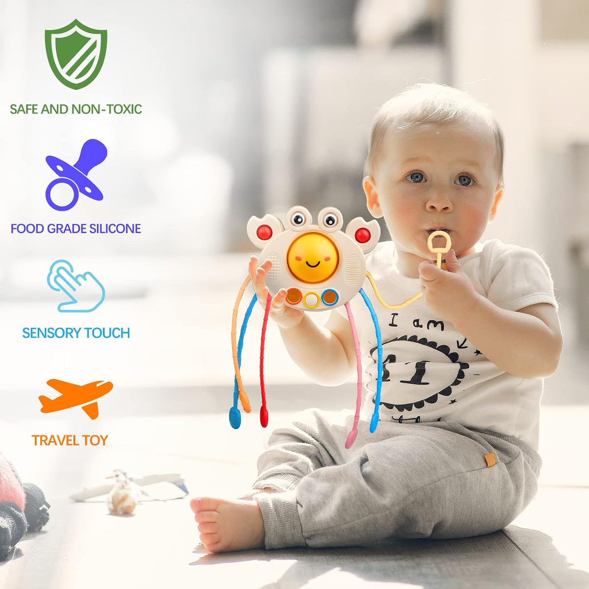 Baby Crab Pull String Montessori Sensory Activity