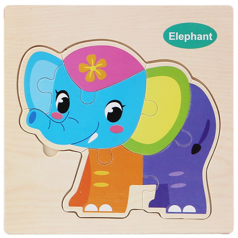 Counting Puzzle Cartoon Animal Wooden Letters