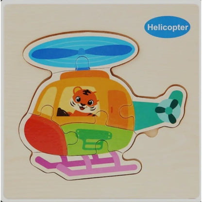 Counting Puzzle Cartoon Animal Wooden Letters
