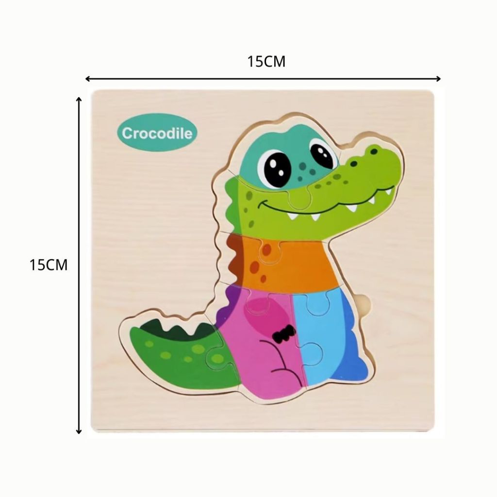 Counting Puzzle Cartoon Animal Wooden Letters