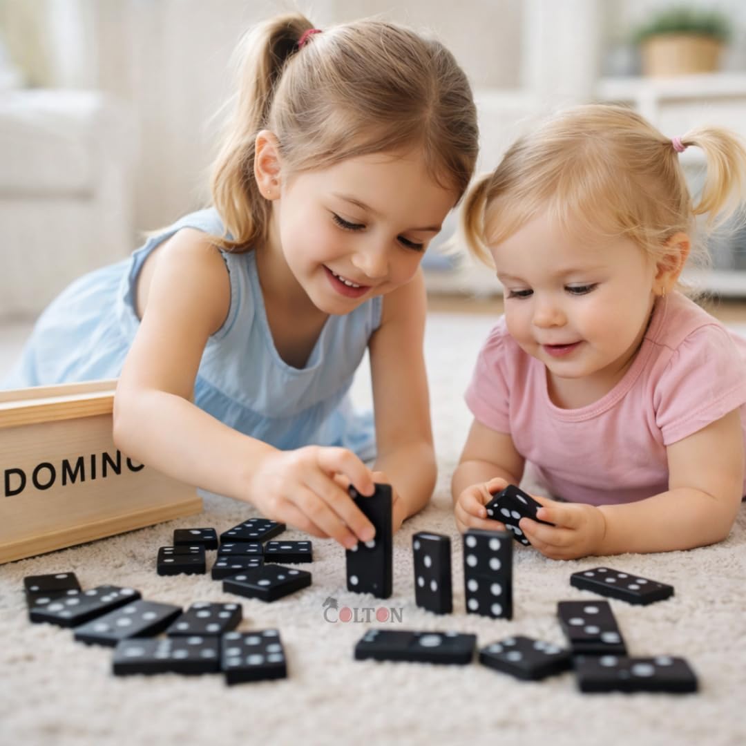 Classic Wooden Dominoes Set