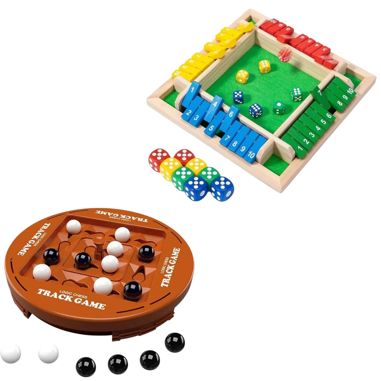 Wooden 4 Players Dice Board Family Game