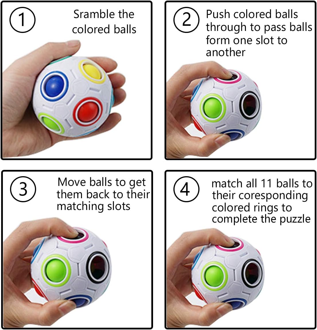Coolzon Magic Rainbow Ball Magic Balls