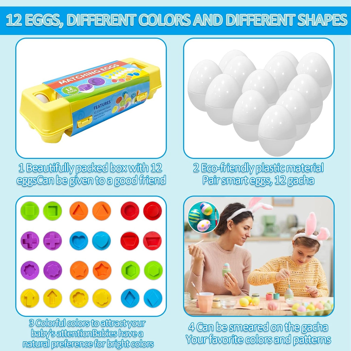 Matching Eggs-Educational Color & Shape