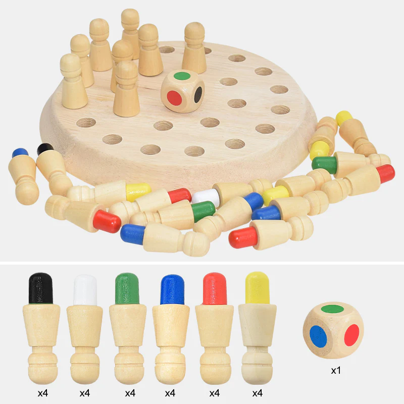 Wooden Memory Chess Board Game