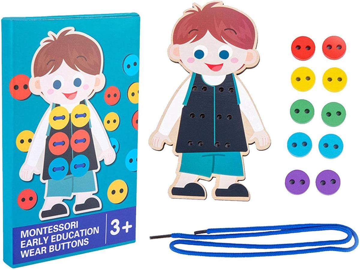 Montessori Wear Buttons - Threading Toys For Toddlers
