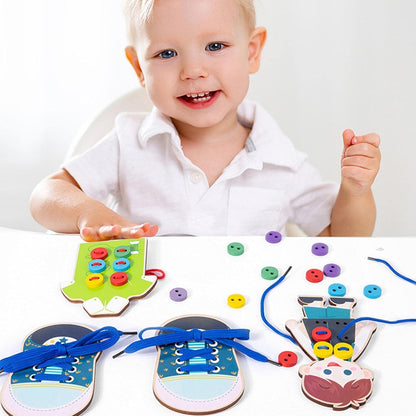 Montessori Wear Buttons - Threading Toys For Toddlers