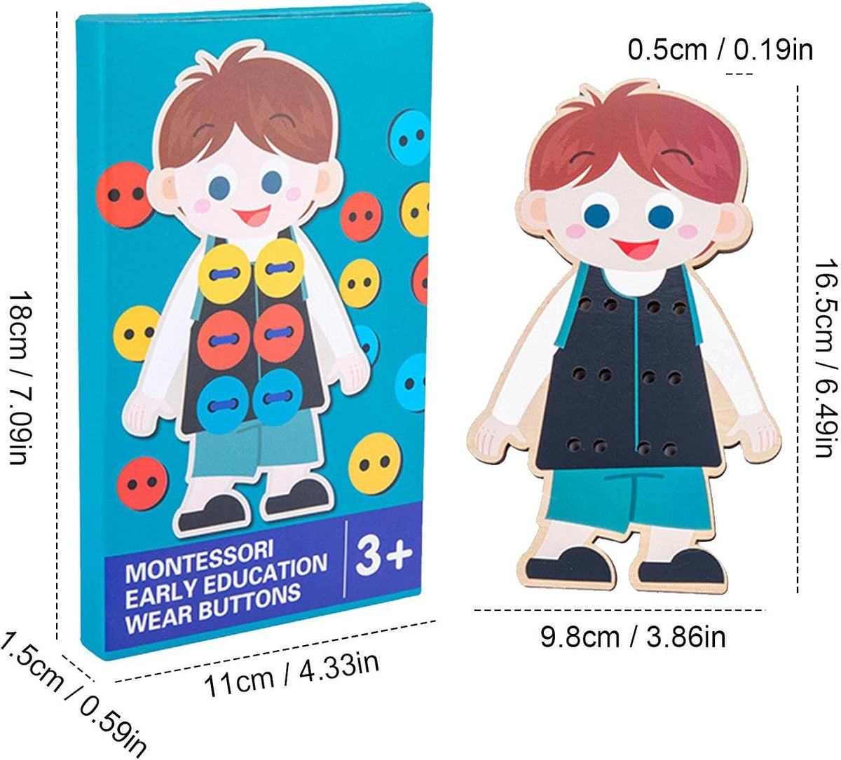 Montessori Wear Buttons - Threading Toys For Toddlers