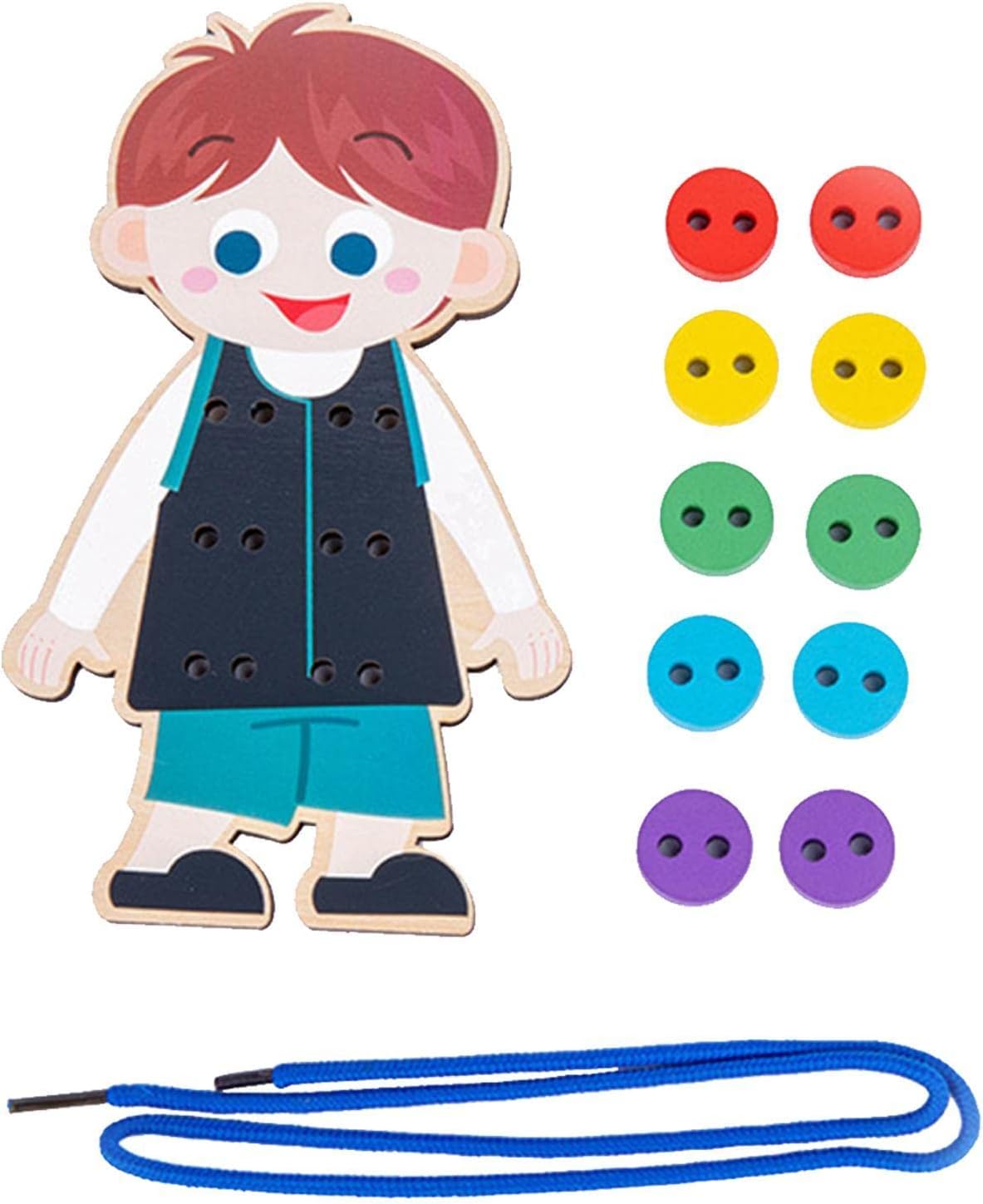 Montessori Wear Buttons - Threading Toys For Toddlers