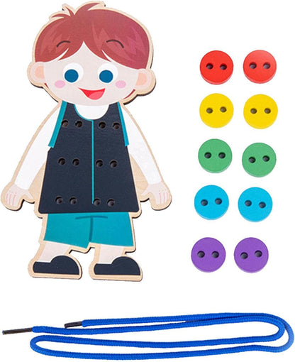 Montessori Wear Buttons - Threading Toys For Toddlers
