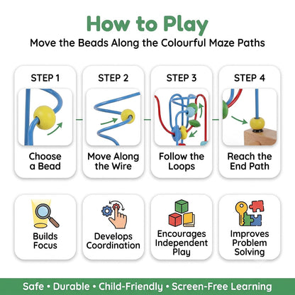 Wooden Mini Beads Maze Toy for Toddlers