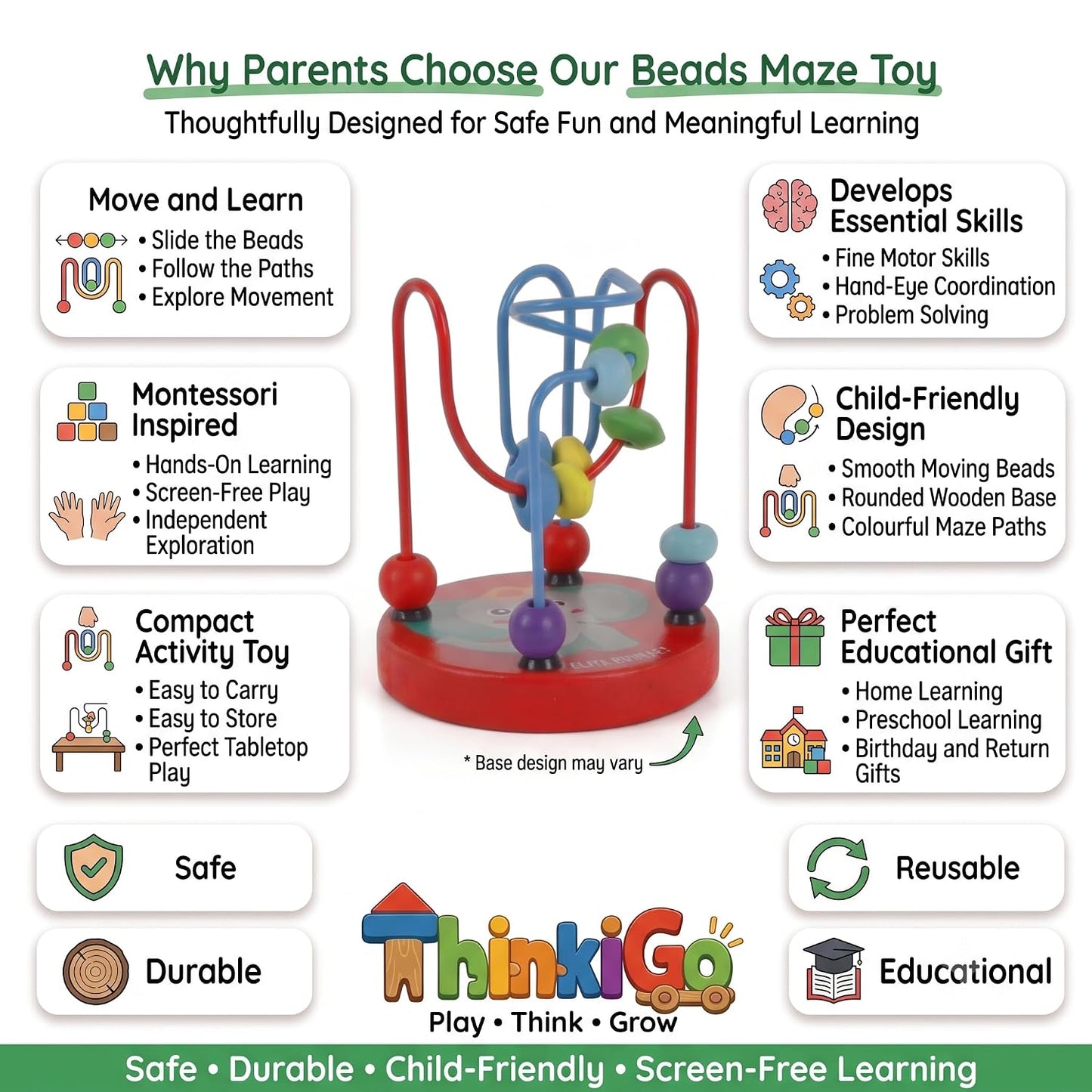 Wooden Mini Beads Maze Toy for Toddlers