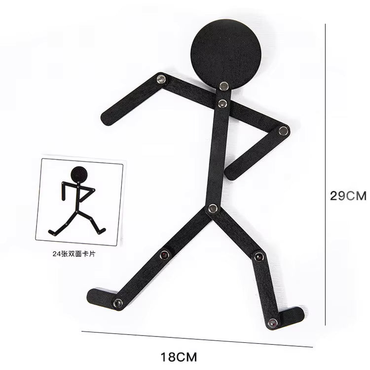 Wooden Stickman Toy, Stick Bot, Educational Stickman Toy,Montessori Toy