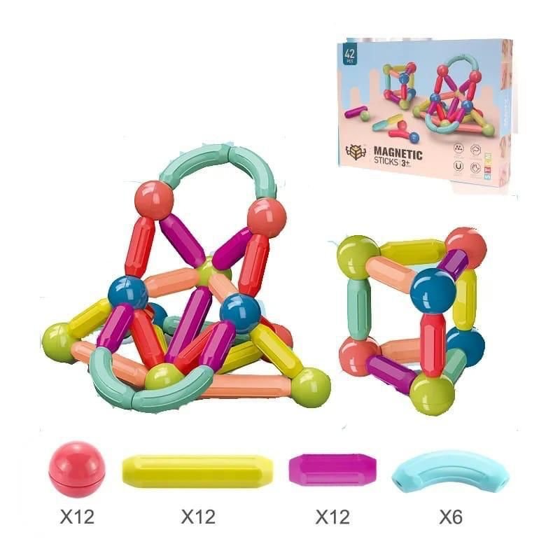 Magnetic Sticks(42 pcs) | 3D Construction Building Blocks
