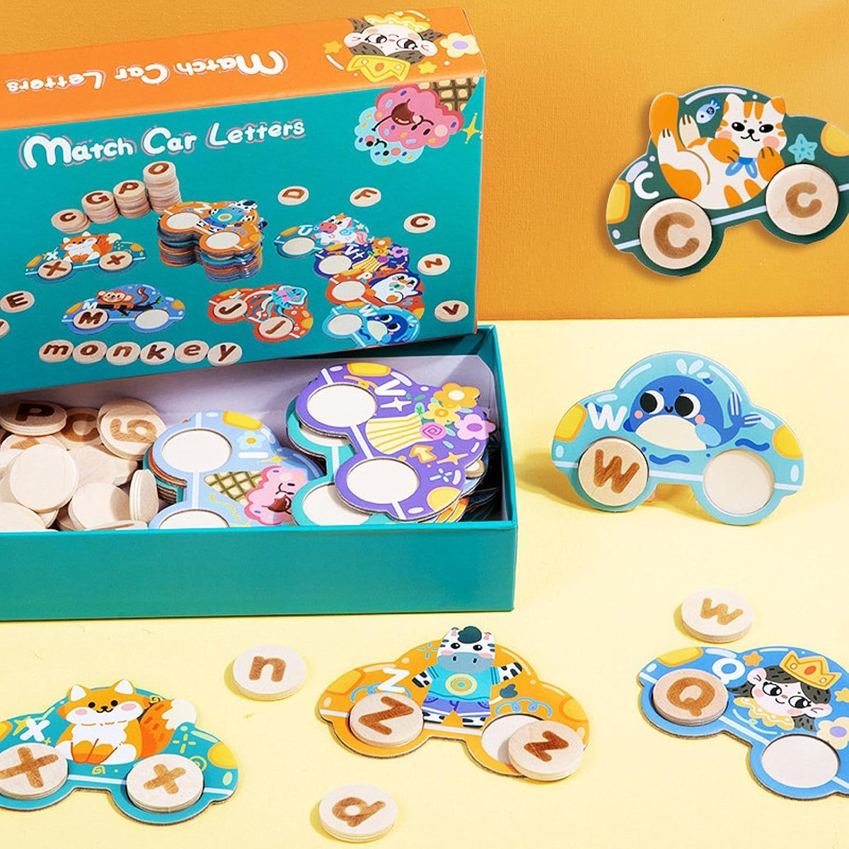 Math Car Letter - Alphabet Flash Cards