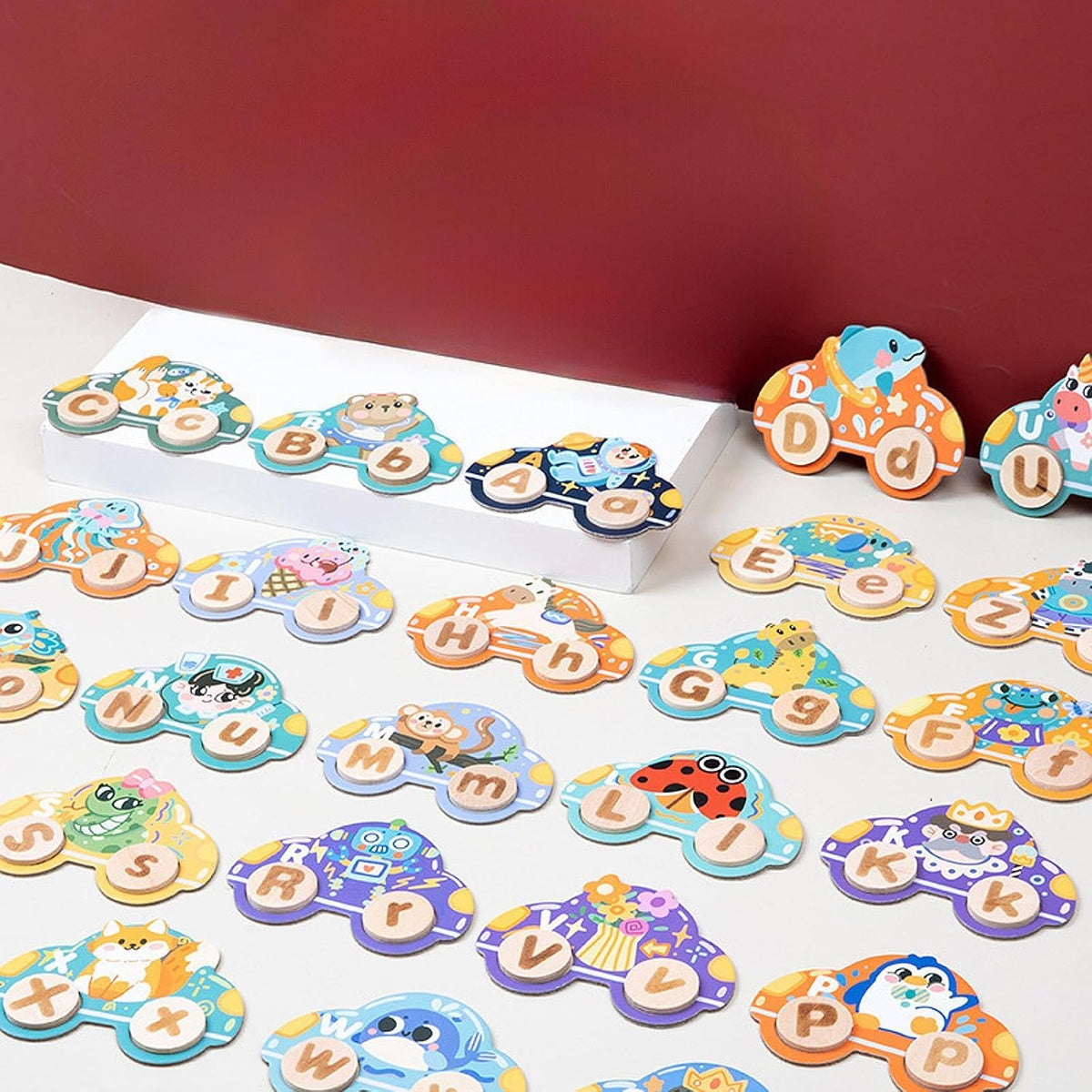 Math Car Letter - Alphabet Flash Cards