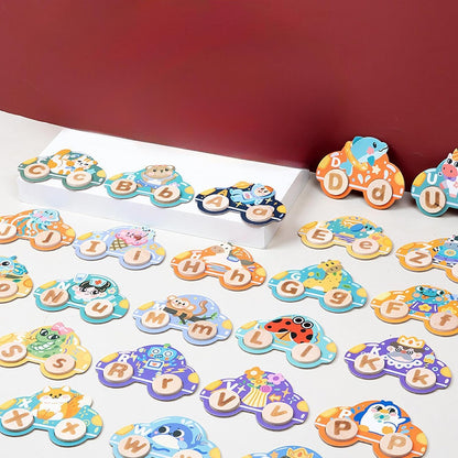 Math Car Letter - Alphabet Flash Cards