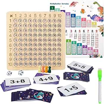 Math enlightenment Wooden Board Game | 2-in-1 Addition & Multiply Board Game