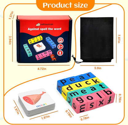 3 in 1 Offer: Memory wood toy, Spell the word(English words) ,Flip card game ,Bell